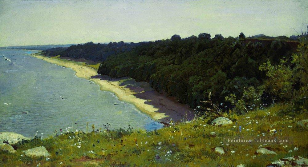 par le bord de mer 1889 paysage classique Ivan Ivanovitch Peintures à l'huile